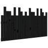 Black Solid Wood Pine Wall Headboard 140x3x80 cm