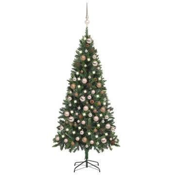 Pre-lit Christmas Tree with Ball Set & Pine Cones - 180 cm