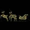 Reindeer & Sleigh Christmas Decoration - 140 LEDs Gold