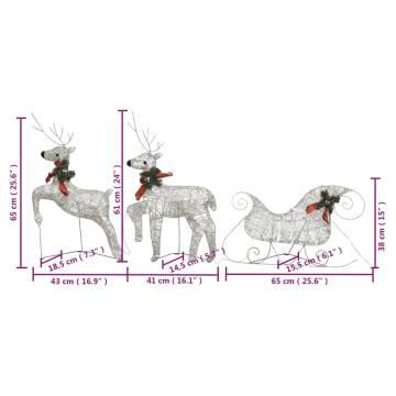 Reindeer & Sleigh Christmas Decoration - 140 LEDs Gold