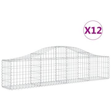 Arched Gabion Baskets 12 pcs 200x30x40/60 cm | Durable Iron