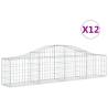 Arched Gabion Baskets 12 pcs 200x30x40/60 cm | Durable Iron