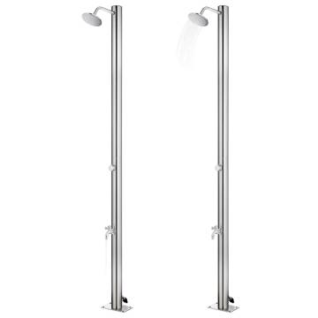 Garden Shower with Brown Base - 220 cm Stainless Steel Design