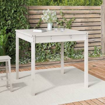 Garden Table White 82.5x82.5 cm | Solid Wood Pine