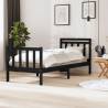 Bed Frame Black Solid Wood 100x200 cm Colour black Size 100 x 200 cm 