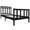 Black Solid Wood Bed Frame 100x200 cm - Stylish & Sturdy