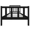 Black Solid Wood Bed Frame 100x200 cm - Stylish & Sturdy