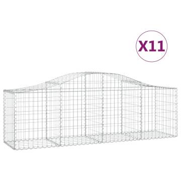 Arched Gabion Baskets - 11 pcs 200x50x60/80 cm Galvanised Iron