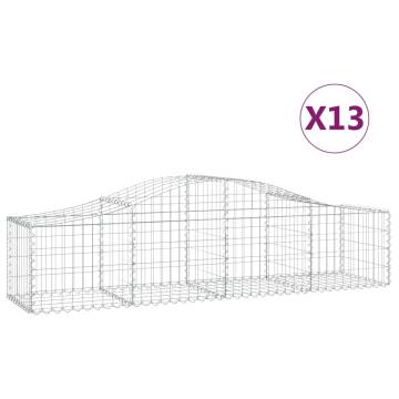 Arched Gabion Baskets - 13 pcs Galvanised Iron | HipoMarket