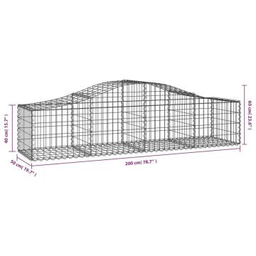 Arched Gabion Baskets - 13 pcs Galvanised Iron | HipoMarket