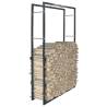 Firewood Rack Black 80x25x150 cm Steel Size 80 x 25 x 150 cm 