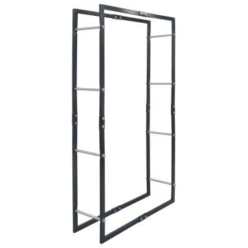 Firewood Rack Black 80x25x150 cm - Heavy-Duty Steel Storage