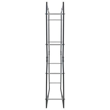 Firewood Rack Black 80x25x150 cm - Heavy-Duty Steel Storage