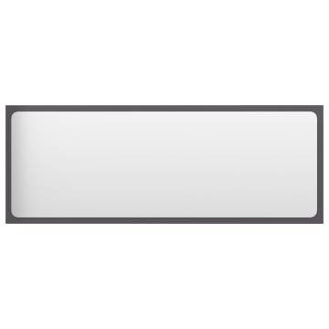 High Gloss Grey Bathroom Mirror - 100x1.5x37 cm