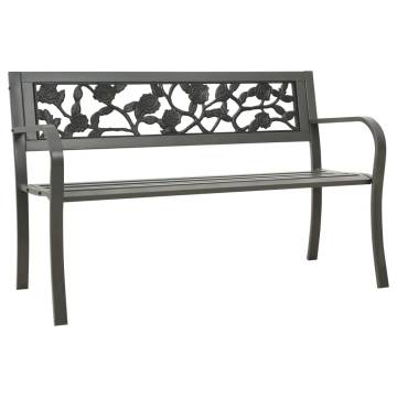 Garden Bench 125 cm Steel Grey - Vintage Style Outdoor Seating