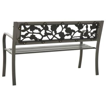 Garden Bench 125 cm Steel Grey - Vintage Style Outdoor Seating