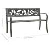 Garden Bench 125 cm Steel Grey - Vintage Style Outdoor Seating