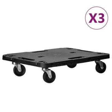 Transport Trolleys 3 pcs Black - Heavy Duty & Versatile