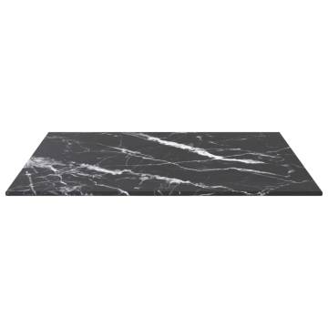 Table Top Black 50x50 cm - Marble Design Tempered Glass