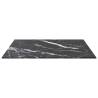 Table Top Black 50x50 cm - Marble Design Tempered Glass