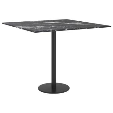 Table Top Black 50x50 cm - Marble Design Tempered Glass