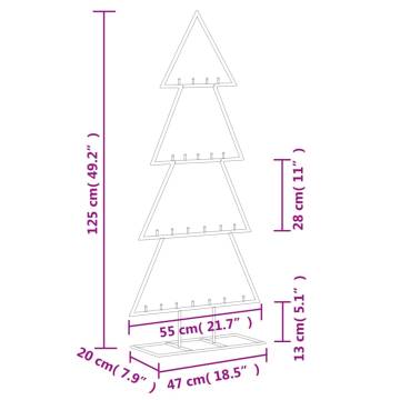 Metal Christmas Tree Decoration Black 125 cm | Hipomarket