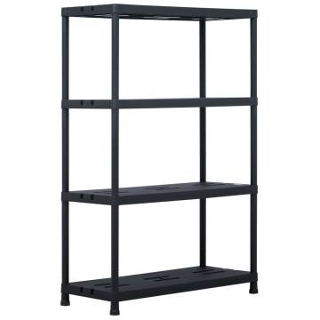 Storage Shelf Rack Black - 220 kg Capacity | 90x40x138 cm