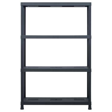 Storage Shelf Rack Black - 220 kg Capacity | 90x40x138 cm