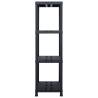 Storage Shelf Rack Black - 220 kg Capacity | 90x40x138 cm