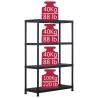 Storage Shelf Rack Black - 220 kg Capacity | 90x40x138 cm