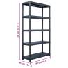 Storage Shelf Rack Black - 220 kg Capacity | 90x40x138 cm