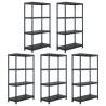 Storage Shelf Racks 5 pcs Black 60x30x138 cm Plastic Size 60 x 30 x 138 cm Quantity in Package 1 Amount 5 