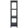 Storage Shelf Racks 5 pcs Black 60x30x138 cm Plastic