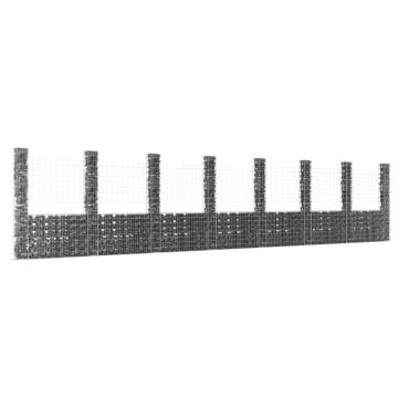 U-shape Gabion Basket with 8 Posts | Durable Iron Structure