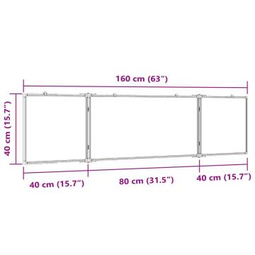 Magnetic Whiteboard Foldable 160x40 cm | HipoMarket