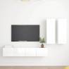 4 Piece High Gloss White TV Cabinet Set | Stylish Storage Solution