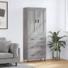 Highboard Grey Sonoma 69.5x34x180 cm Engineered Wood Colour grey sonoma Quantity in Package 1 Model 3 drawers 