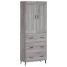 Highboard Grey Sonoma 69.5x34x180 cm - Elegant Storage Solution