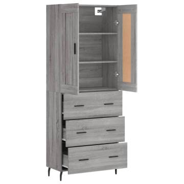 Highboard Grey Sonoma 69.5x34x180 cm - Elegant Storage Solution