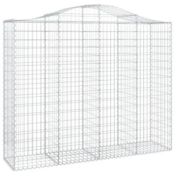 Arched Gabion Baskets - 13 pcs Galvanised Iron | Hipomarket