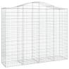 Arched Gabion Baskets - 13 pcs Galvanised Iron | Hipomarket