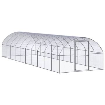 Outdoor Chicken Coop 3x10x2m - Galvanised Steel