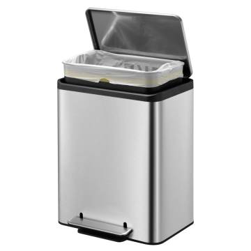 EKO Pedal Bin EcoCasa 30 L Matte Silver - Stylish Waste Solution