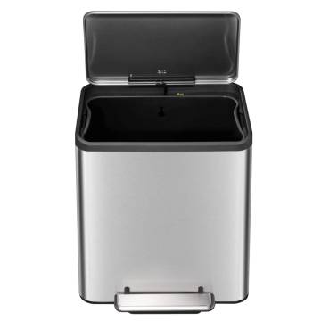 EKO Pedal Bin EcoCasa 30 L Matte Silver - Stylish Waste Solution