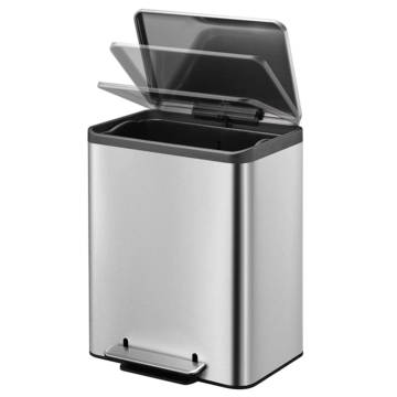 EKO Pedal Bin EcoCasa 30 L Matte Silver - Stylish Waste Solution