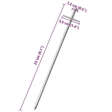 24 Galvanised Steel Tent Pegs | Durable & Rust-Resistant