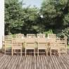 11 Piece Garden Dining Set Solid Wood Pine Colour natural pine Number of 11 