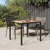 Garden Table 90x90x75 cm Poly Rattan and Acacia Wood Black Colour black Size 90 x 90 x 75 cm Quantity in Package 1 