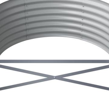 Garden Raised Bed in Powder-coated Steel | 224x80x36 cm - Silver