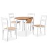 Dining Set 5 Pieces MDF and Rubberwood White Number of 4 